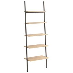 vidaXL stigereol med 5 hylder 64x34x185,5 cm lysebrun og sort