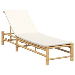 vidaXL liggestol med hynder 55x199x30 cm bambus