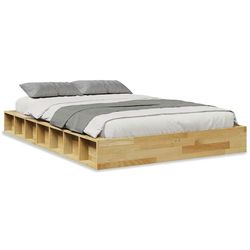 vidaXL Sengeramme uden madras 120x200 cm Massivt træ Eg