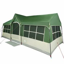 vidaXL Familietelt Grøn og beige 622 x 295 x 238 cm Polyester og Stål