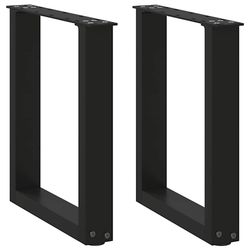 vidaXL sofabordben U-formet 2 stk. 38x(42-43) cm stål sort