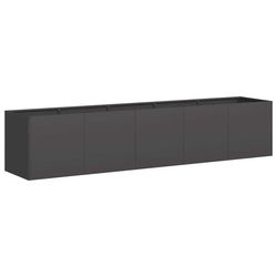 vidaXL plantekasse sort 200x40x40 cm koldvalset stål