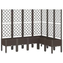vidaXL plantekasse med espalier 160x120x142 cm PP brun
