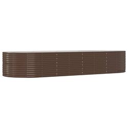 vidaXL plantekasse 367x140x68 cm pulverlakeret stål brun