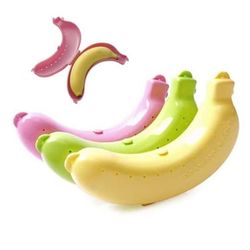(Rosa, Gul, Grønn) Fruktbeholder, Bananbeskyttelsesboks, Holder til frukt-bananboks, Bananformet oppbevaringsboks, 3 stk.