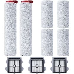 Støvsugerfiltertilbehør for Roborock A10 Plus, Dyad Pro/Dyad Pro Combo, 6 sylindriske børster, 3 HEPA-filtre