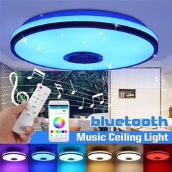 TEMPSA 60W LED-taklampe Bluetooth-høyttaler RGB 34cm + fjernkontroll 220V