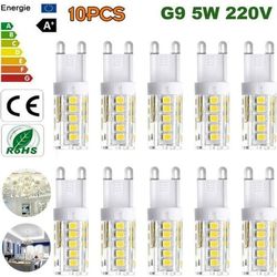 10-pack G9 LED-lampor - Kallvit 6000K 400LM - 5W - Energibesparande