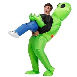 Oppblåsbart Alien-kostyme - HYPDXCB09384 - Voksen - Grønn - Tallballong - Heliumpumpe