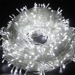 30M 300 LEDs vanntette lyslenker AC 220V, 8 moduser, for hagedekorasjon, kjølig hvit