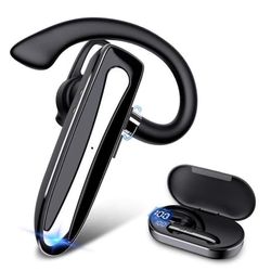 Bluetooth-hodesett Trådløst hodesett for mobiltelefoner med ladeetui Håndfritt hodesett med ett øre