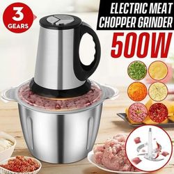 UNIQUE V 3L 220V 550W 4-bladig elektrisk köttkvarn 3 hastigheter multifunktionell matberedare för kött, grönsaker, kryddor, vitlök och skivning