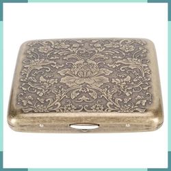VBESTLIFE Metallcigarettfodral, Retro Dubbelsidig Ask, Fjäderklämma, Pionfigur