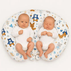 Bobono Amningskudde för tvillingar granatblå ergonomiskt stöd för ammande mammor 100x55 cm