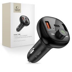 Tech-Protect 72W PD USB-C / USB-A Billaddare Med Bluetooth FM Sändare