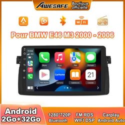 AWESAFE Autoradio Android 2Go+32Go til BMW E46 Serie 3 M3 Rover 75 MG ZT 9'' Touchskærm Carplay GPS Bluetooth Android Auto