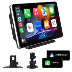 AWESAFE GPS Bil Carplay Trådlös 9'' IPS Skärm silver Carplay Android Auto Bluetooth