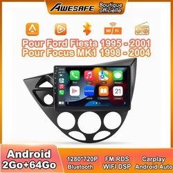 AWESAFE Autoradio Android 13 2Go+64Go til Focus MK1 (1998-2004) 9'' Touchskærm med Carplay GPS Bluetooth Android Auto