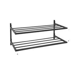 Sko Rack, Væghængt, Pladsbesparende Design,sort farve