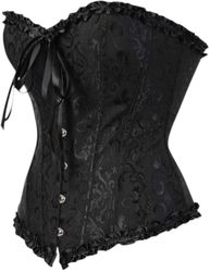 Palace Korsett - Kroppsformare - Korsett - Svart - Broderad brudkorsett - Liten - Perfekt för bröllop, julfester, cosplay, Halloweenkostymer