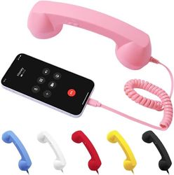 Retro telefonrør - Type - vintage telefon - til - kan tilsluttes mobiltelefoner - med svarknap, mikrofon og højttaler - 1 stk (pi