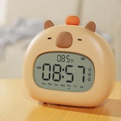 Digitalt vækkeur til børn - Natlampe til børn - Trådløs søvntræner med snooze-funktion - Dæmpbar - Genopladelig via USB