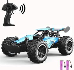 Fjärrstyrda bilar - 2,4 GHz höghastighets RC-bil för barn, 15 km/h + 2WD terrängfjärrstyrd bil med 2 uppladdningsbara batterier
