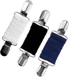 Cardigan-klämma i 3 olika färger - justerbar elastisk klämma - elastiska klädklämmor med rem - elastiska klänningsklämmor - vintage tröjklämmor