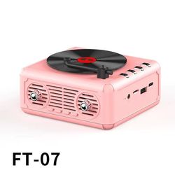 Afspiller - CD-afspiller, bærbar højttaler Bluetooth-kompatibel, TF-kort eller USB-drev til udendørs sammenkomster eller rejser (pink)