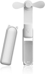 Mini handhållen fläkt, bärbar tyst fläkt med 2500 mAh powerbank, USB-uppladdningsbar, max. 12-48 timmars drifttid, vit