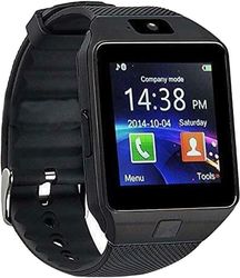 Smartwatch för män och kvinnor, fitness tracker, pekskärm smartwatch DZ09 med Bluetooth-kamera, stegräknare, kompatibel med iPhone och