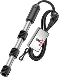Doppvärmare 2500W - Elektrisk Vattenvärmare med Termostat - Snabb Vattenvärmare för Hink - Säker Värmestav för Camping, Resor och