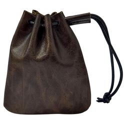 Plånbok, 12,2 x 10 cm liten läderplånbok med dragsko, smyckespåse, smyckesförvaringspåse i kohud, unisex