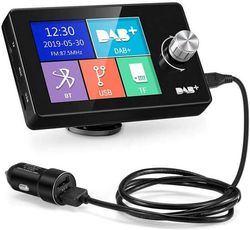 Bil DAB / DAB+ FM-radiomottagare - 2,8 tum mini - Handsfree-samtal - Digital display - Bluetooth / USB / Micro SD-kort / AUX - Svart