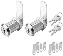 Set med 2 stycken - Nyckellöst skåplås - 25 mm cylinderlås med matchande nyckel - Säkerhetsskåpslås i metall - Lås för arkivskåp - Nyckellöst ma