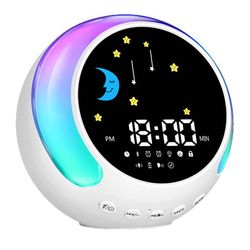 Digitalt vækkeur, til børnebrug, digitalt vækkeur til børn, søvntræner til børn, børnevækkeur med snooze-funktion