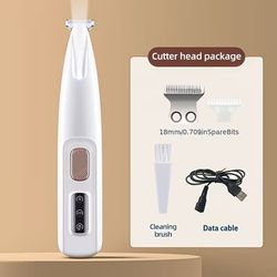 Hundtrimmer - Hundtass-trimmer med LED-ljus - Trimmer - Elektrisk hundtrimmer för tassar - Hundvårdsset - Vattentät - Hundtass-trimmer