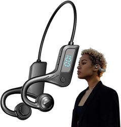 Knogleledningshøretelefoner, sved- og vandafvisende headset til sport, træning, cykling, løb, camping, vandreture, kørsel