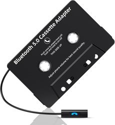 Bil Bluetooth Kassette Modtager - BT 5.0 Kassette Aux Adapter - Håndfri Opkald - Velegnet til Bil Kassetteafspillere