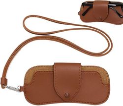 Solbrilleetui med nakkerem, 16,5 x 7,6 x 1,8 cm, kompakt design, robust etui til vandreture, camping og rejser.