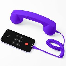Retro telefonrør - Type - vintage telefon - til - kan tilsluttes mobiltelefoner - med svarknap, mikrofon og højttaler - 1 stk (pu