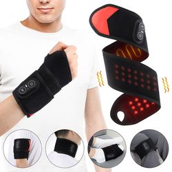 Armband med rött ljus och värme, 36 röda LED-lampor, fototerapi med vibrationsmassage, uppvärmt armband.