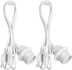 Set med 2 E27 lamphållare med strömbrytare, 1,8 m strömkabel och EU-kontakt för pendel- och DIY-belysning