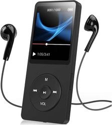 32 GB MP3-afspiller, bærbar, 18 timer, 32 GB MP3-afspiller med microSD-kort, bærbar MP4-musikafspiller med 1,8-tommer farvedisplay