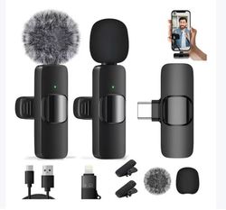Mini lavaliermikrofon, til Android, til video, mini lavaliermikrofon til Android og iOS, 360° omnidirektionel støjreducerende mikrofon