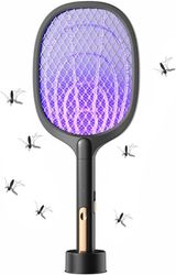 Elektrisk flugsmälla, kraftfull 3000 V mygglampa och racket 2-i-1, flugsmälla, inga kemikalier, perfekt val för hemmet, inomhus och utomhus