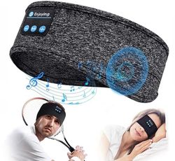 Grå trådløse sovehovedtelefoner – Bluetooth-hovedbånd til sidesovere – Støjreduktion – Ultratyndt design