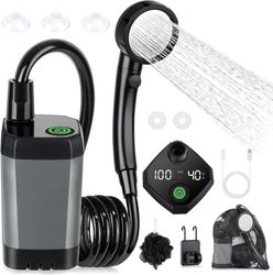 Bærbar campingbruser, genopladelig, bærbar, 8000mAh, sort, til vandreture, genopladelig campingbruser med 8000mAh batteri