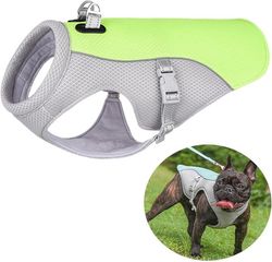 Kølevest til hunde (grøn, L) - Hundekølejakke - Kølevest til hund - Hundekøling - Kølevest - Med justerbar D-ring - Åndbart mesh