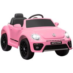 Volkswagen Bubbla Elbil för Barn 12V, Rosa - Licensierad Barnbil med Fjärrkontroll och Musik